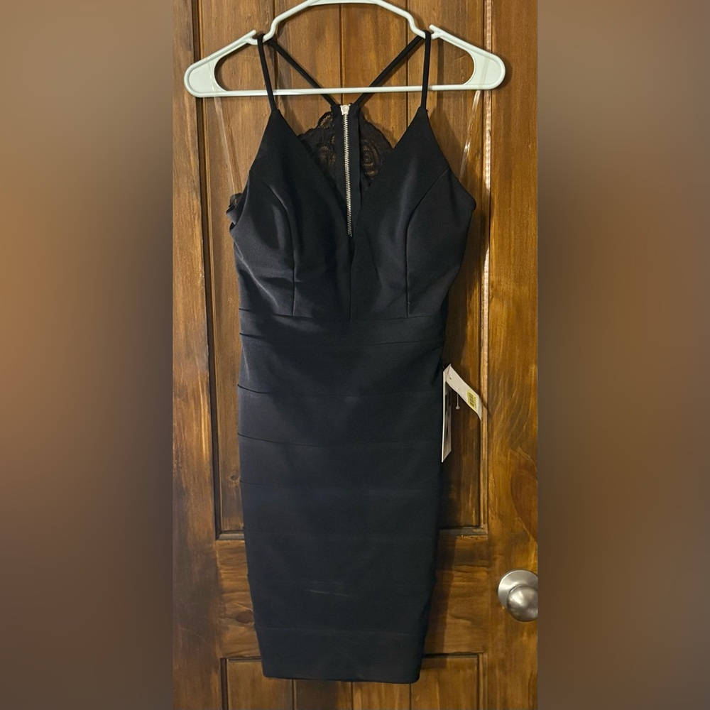 Elegant Black Lace-Back Dress